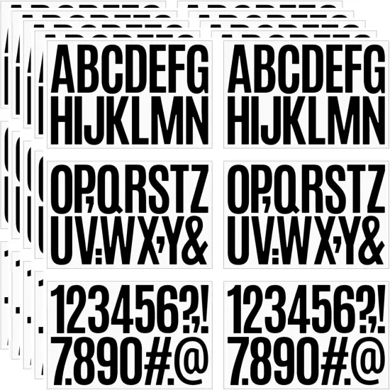 480 Pcs Waterproof 3" Vinyl Alphabet & Number Stickers {1}