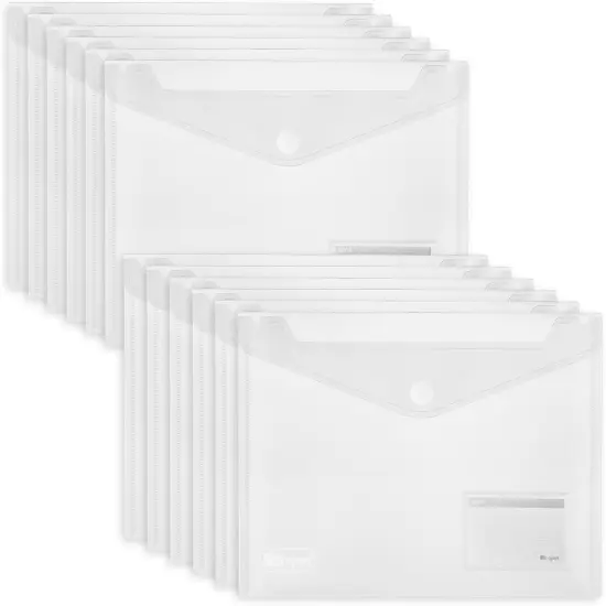 25 Pack Transparent Plastic Envelopes File Folders, A4 Letter Size {1}