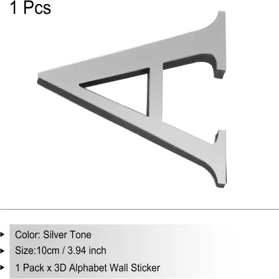 3D Acrylic Alphabet Mirror Wall Stickers {2}