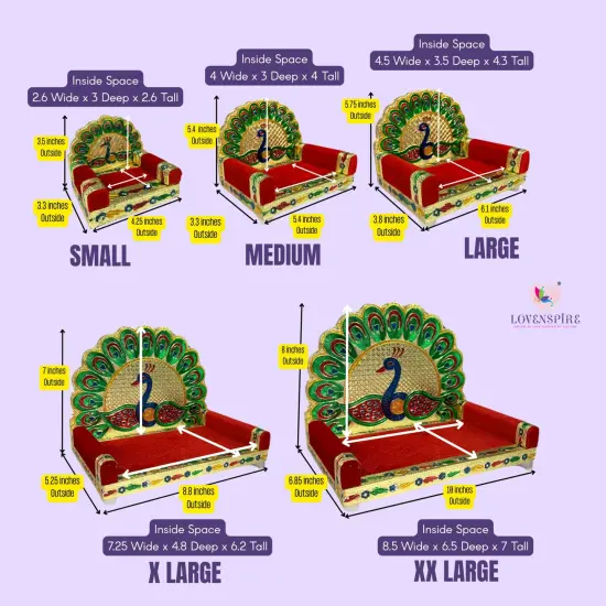 Wooden Laddu Gopal Sinhasan for Pooja Mandir Peacock Design Kanha Ji Singhasan Krishna Singhasan Aasan for All God Janamashtami Favor Meenakari Singhasan Housewarming Gift {4}