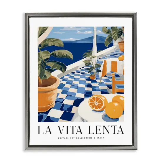 Stupell Industries Classic Italian Summer Sea Floating Frame By Lettered and Lined {1}