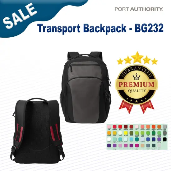 Port Authority&reg; Transport Backpack DkChar/Blk {2}