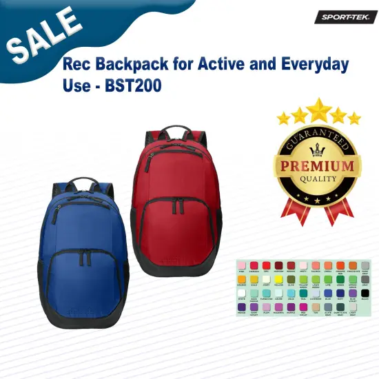 Sport-Tek&reg; Rec Backpack for Active and Everyday Use {3}