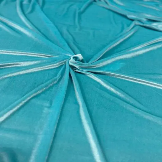 1 Yard Stretch Velvet Fabric Soft Durable Spandex Blend for Upholstery Events & Decor Aqua {1}
