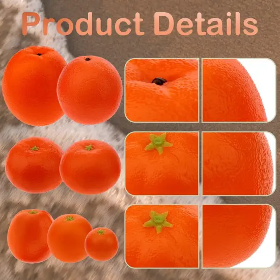 Fake Lifelike Oranges Set - 10 Pcs {3}