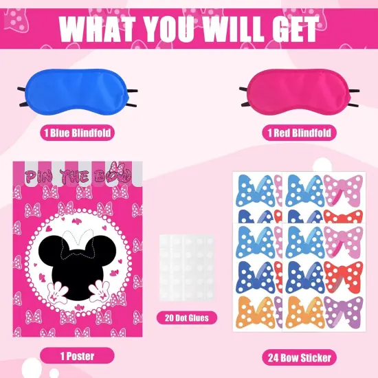 Pin the Bow on the Mouse with 24 Reusable Stickers {4}