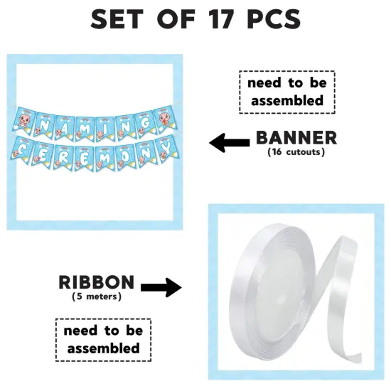 Baby Naming Ceremony Banner Baby Shower Decoration - Sign for Backdrop Decor Party Supplies Event Decorations Favors Naming Ceremony for Girls Boys {4}