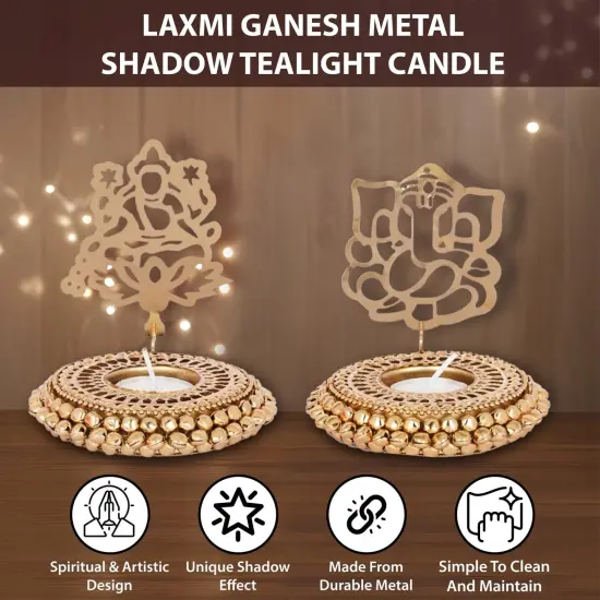Tealight Candle Holder Festival of Light Decorative T-light Holder for Diwali Christmas Hanukkah Thanksgiving Gift Ghungroo Shadow Candle Holder for Centerpiece Dining Table Home Decor {6}
