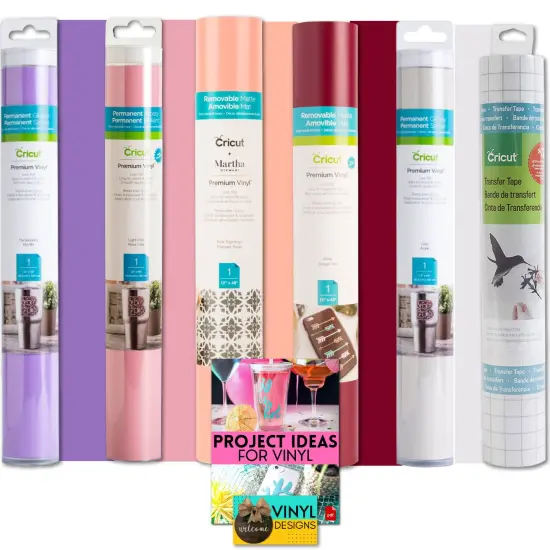 Cricut Premium Vinyl Rolls (5) and Transfer Tape Bundle-Groovy Love {1}