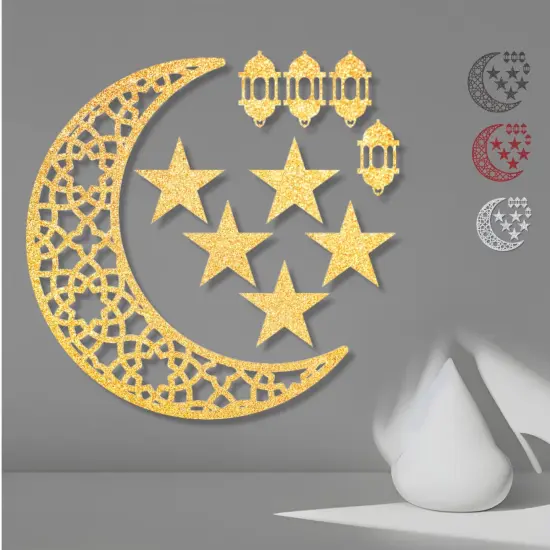 Moon Cutout for Backdrop, Eid Decoration, Moon Centerpiece Cut Out, Moon Cutout, Eid Mubarak, Eid Moon Stars, Eid Stars Golden {1}