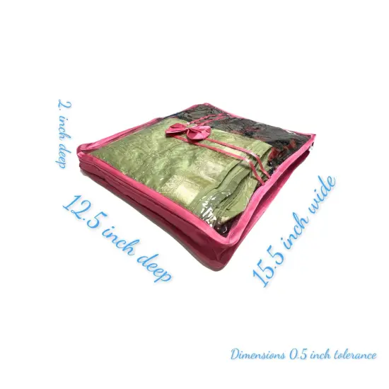 4 Pieces Velvet Sari Bags Saree Covers with Zipper Closure Cloth Cover Bags Organizer for Wardrobe and Gifting Storage Wedding Favor Birthday Anniversary {6}