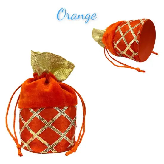 Pack of 20 Fabric Potli Bags Indian Traditional Silk Potli Ethnic Hand Bags for Women - Gift Pouch for Nikah Mehendi Hindu Punjabi Wedding Housewarming Return Gift {6}