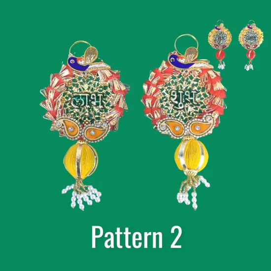 Shubh Labh Diwali Meenakari Rangoli Hangings, Traditional Indian Hindu Gift & Decor Item for Home Office Floor / Wall Hanging Decoration {1}