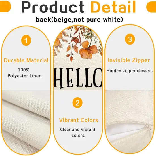 Autumn Flowers Thanksgiving Lumbar Outdoor Cushion Case Decoration {3}