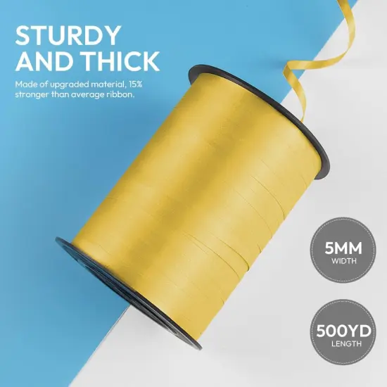 500 Yards 3/16" Curling Ribbon Yellow, Balloon String Curly Ribbon 1 Roll {2}