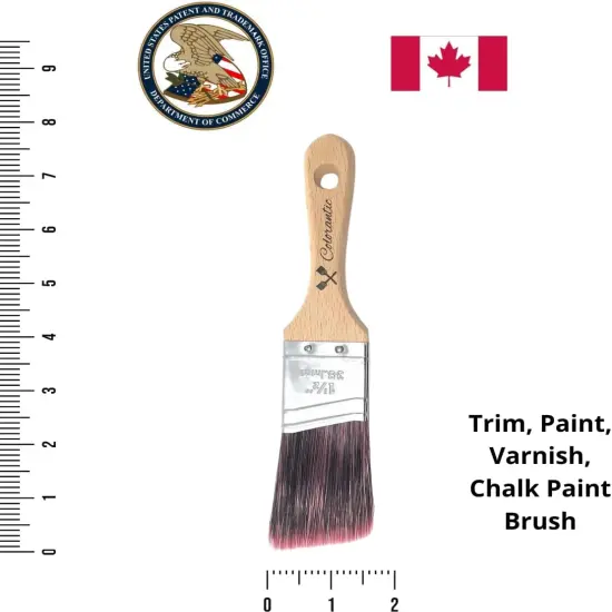 Angle Chalk Based Paint Brush | Silk Brush Art and Craft Home Decor Paint Brushes Walls Trims House Tools (38mm Angle Natural Brush) {2}