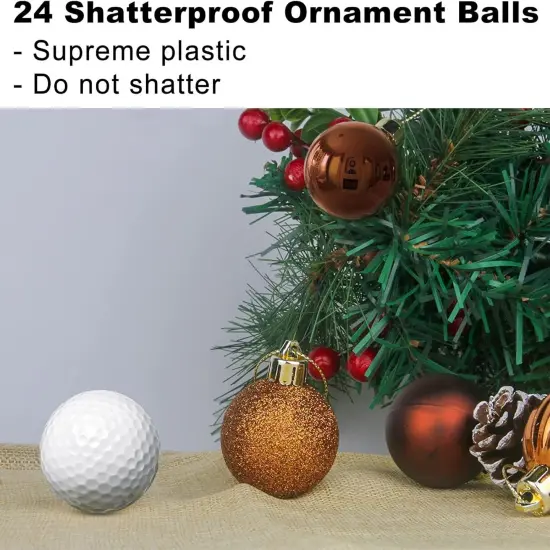 Bronze 1.6" Small Christmas Balls Christmas {4}