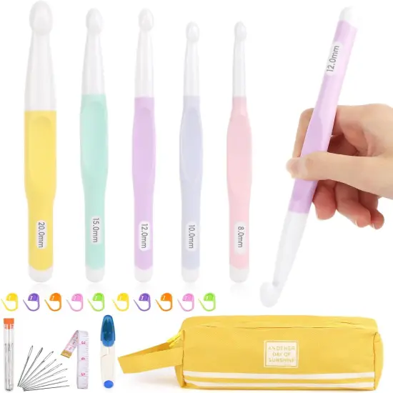 Aeelike 5 PCS Large Crochet Hooks Set {1}