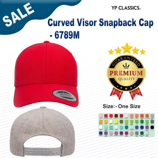 YP Classics&reg; Curved Visor Snapback Cap HEATHER {2}
