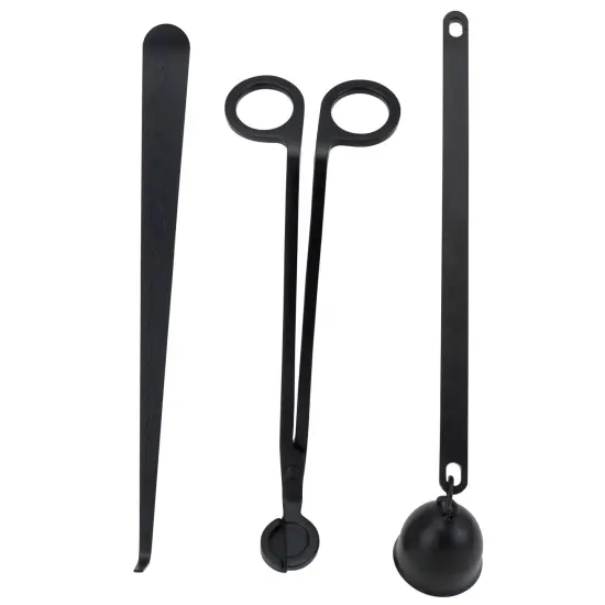 3 in 1 Candle Accessory Set with Candle Wick Trimmer & Wick Dipper & Candle Snuffer Extinguisher, Wick Cutter & Wick Scissor Candle Gift Set for Candle Lovers(Black) {1}