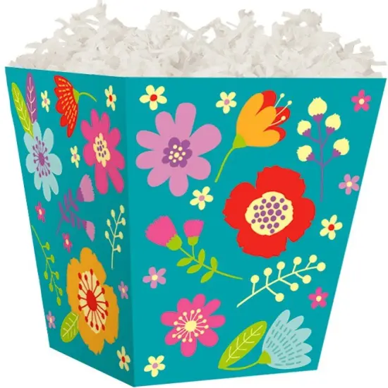 Pack/6: Wildflowers Sweet Treat Boxes - 4 x 4 x 4-1/2" {1}