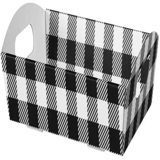 Pack/6: Black & White Plaid Presentation Trays - 11-1/4 x 7-1/2 x 2-1/2" {1}