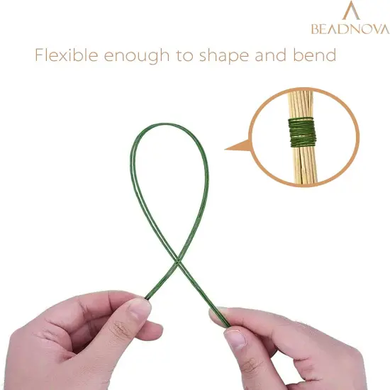 Floral Wire 50pcs 18 Gauge Flower Stems Green Fake Floral Stems Wire for Flower Arrangement Florist DIY Bouquet (Light Green, 50 Pcs) {4}