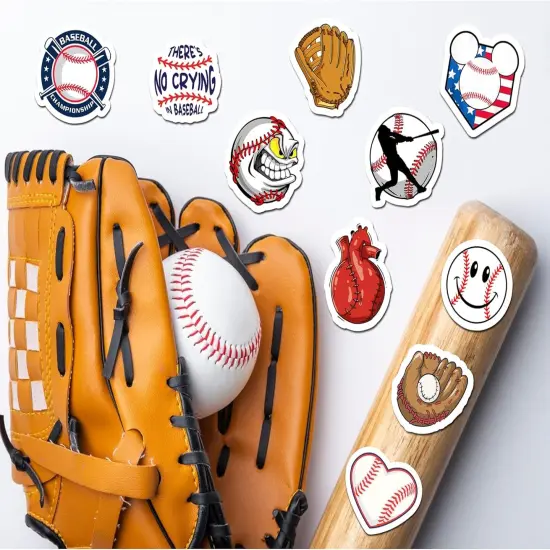50 Pcs Baseball Stickers, Baseball Vinyl Stickers for Water Bottle, Laptop, Phone, Baseball Gifts, Sport Stickers Baseball Decorations for Teens Boy (Baseball Stickers Decal) {4}