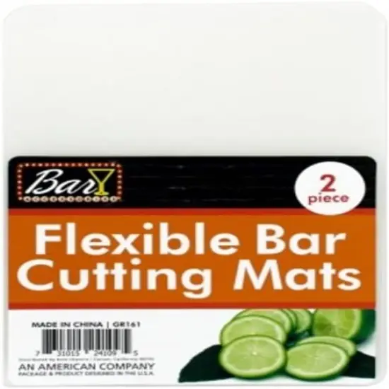 2 Piece 5.75" x 6.75" Flexible Transparent Plastic Bar Cutting Mat - Perfect for Slicing Limes and Cocktail Ingredients (1 Set (2 Boards)) {1}