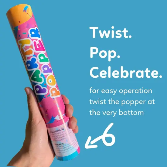 Confetti Poppers Confetti Cannon | 12 Pack | Glitter Multicolor | Party Poppers for Graduation, Birthday, Wedding | Alternative to Fireworks Smoke Bombs | Launches 25 ft | 12 inch | {5}