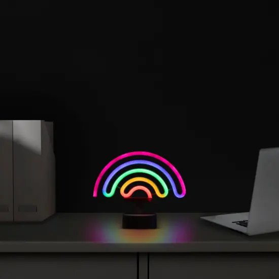 Northlight LED Rainbow Neon Table Light - 8" - Multicolor {4}