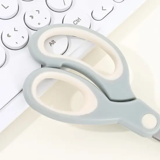 Pastel Non-Stick Scissors - All-Purpose Office & Craft, Soft Grip Cutting Tool, Blunt Tip Fabric Shears for Kids - Sewing, Left & Right Handed (1 Pack, Pink) {5}