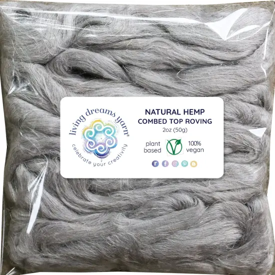 Hemp - Beautifully Dyed Vivid Colors, Combed Top Roving for Spinning, Blending, Felting, Weaving. Silver {2}