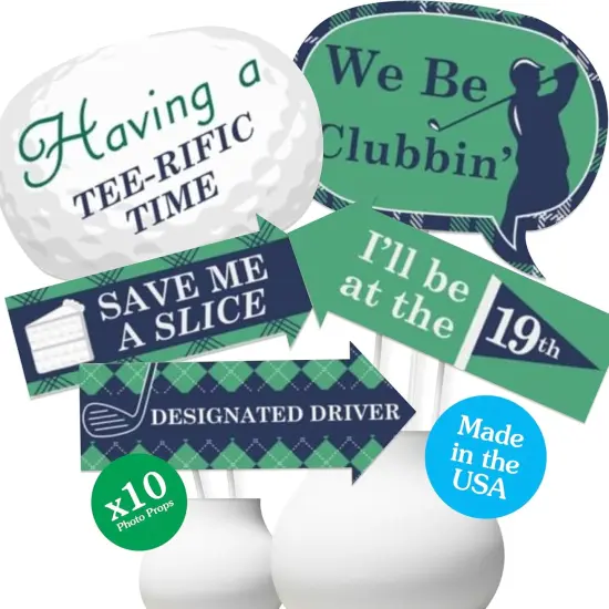 Funny Par-Tee Time - Golf - Party Photo Booth Props Kit - 10 Piece {1}