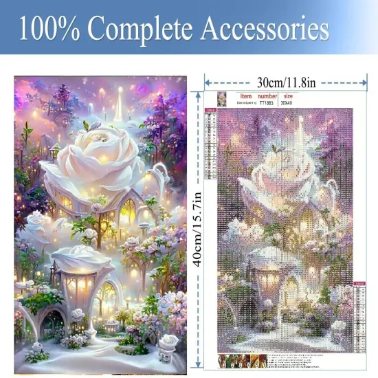 Landscape Diamond Art Kits for Adults,DIY Flowers Diamond Painting Kits for Adults Beginners,5D Full Drill Diamond Dots with Diamond Gem Art and Crafts for Home Wall Decor 12x16inch {2}