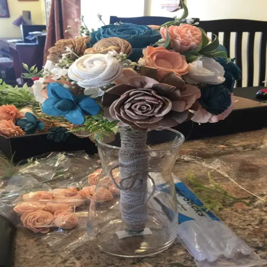 50PCS 16 Gauge 14.2inch Floral Stem Dark Green Paper Wrapped Wire (16 Gauge) {2}