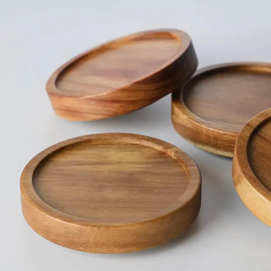 Glass Storage Containers Set of 4, 15 FL OZ High Borosilicate Glass Jars Kitchen Food Canisters with Acacia Wood Lids for Coffee Beans/Sugar/Tea/Nuts {5}