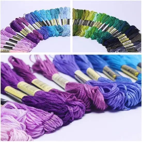 Premium Rainbow Color Embroidery Floss 140 Skeins Per Pack {2}