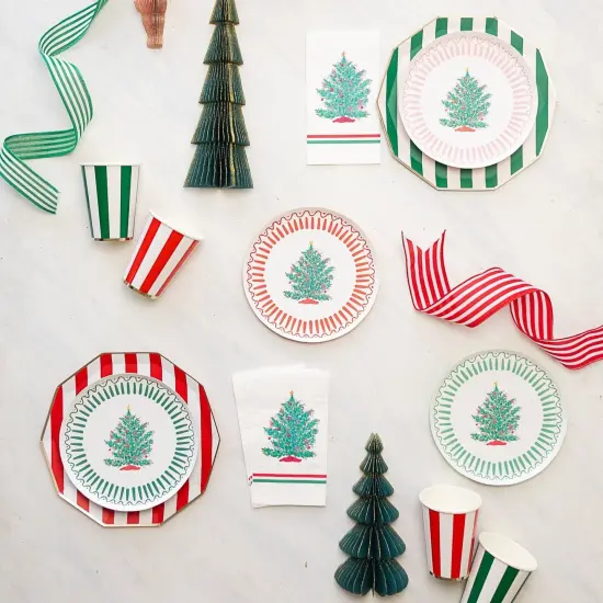 EMERALD GREEN SIGNATURE CABANA STRIPE CUPS {3}