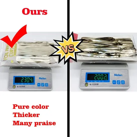 Champagne Gold Backdrop Curtains -6.5x9.8 feet, Pack of 2 | LILF Matte Foil Fringe Curtain Tinsel Streamers Backdrop with Non-Marking Tape for Birthday Bachelorette Party Decoration Photo Booth Props {5}