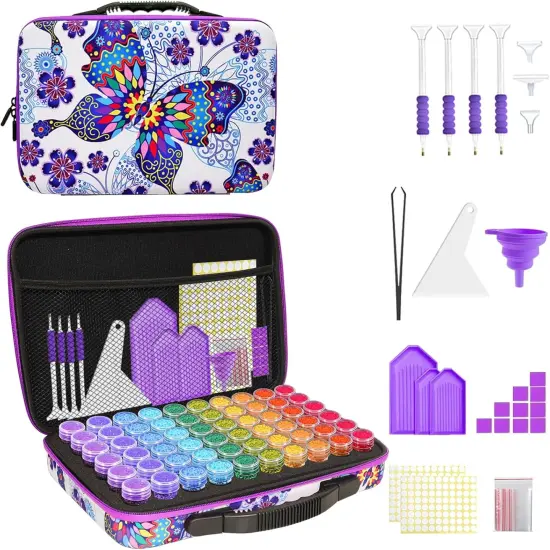 Diamond Painting Tools Storage Case,60 Slots Diamond Art Kits with Accessories for Craft Jewelry Beads Organizer Boxes {1}
