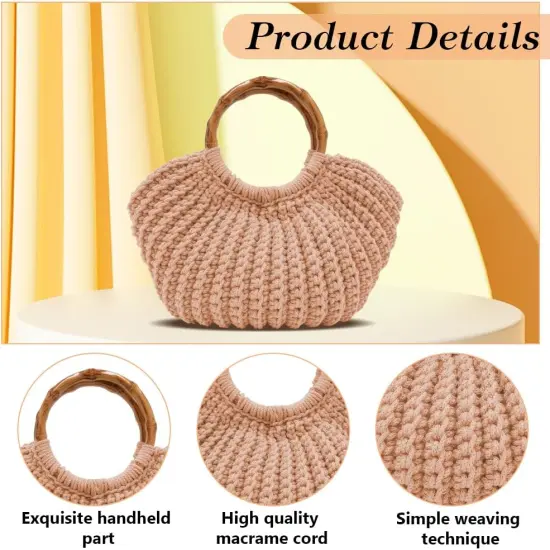 Crochet Bag Kit for Adults Khaki Handbag Crochet Kit for Beginners Tote Bag Starters Set DIY Craft Making Kit with Step-by-Step Instructions and Video Guidance {3}