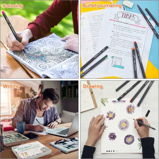 72 Colors Journal Planner Colored Pens, Fineliner Pens for Journaling, Writing Coloring Drawing, Note Taking, Calendar, Planner, Art Office School Gift Supplies {5}