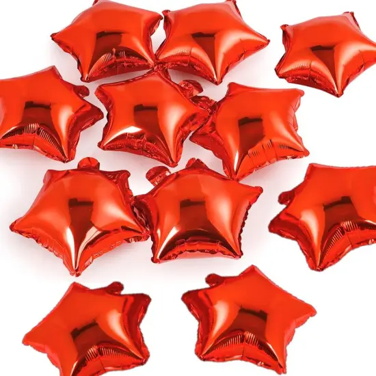 50 pcs Red Star Foil Balloons, 10 Inch Red Star Balloons Mylar Balloons for Wedding Decoration Party Balloons Birthday Decoration {1}