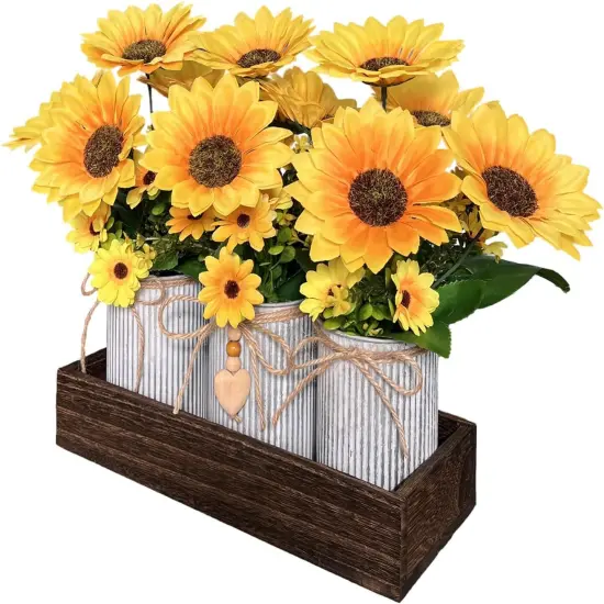 Sunflowers Artificial Flowers Decorations Flower Arrangement {4}