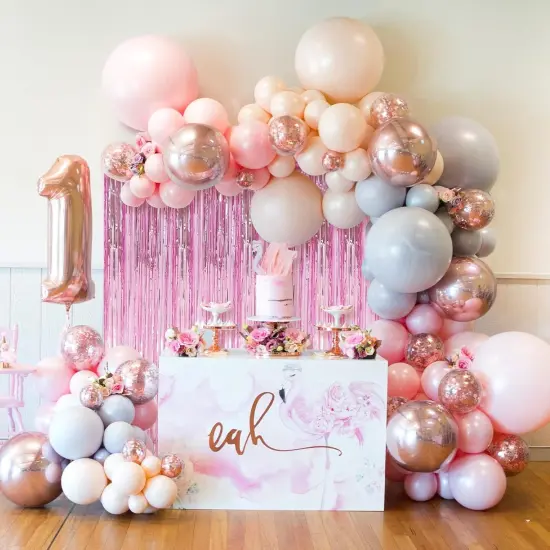 2 Pack Pink Foil Fringe Curtains Streamers Party Decorations 3.3 x 8.2 ft, Pink Tinsel Curtain Fringe Backdrop for Parties, Door Fringe Birthday Streamers, Barbie Backdrop Birthday Party Decorations {5}