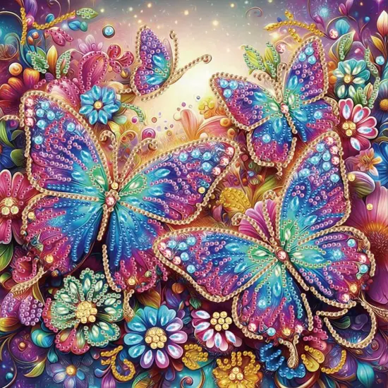 5D Special Shape Diamond Art Kits for Beginners, Diamond Painting Kits for Adults, Crystal Rhinestones Diamond Painting for Home Wall Decoration Gift 12&times;12inch/30&times;30cm, Butterfly {1}