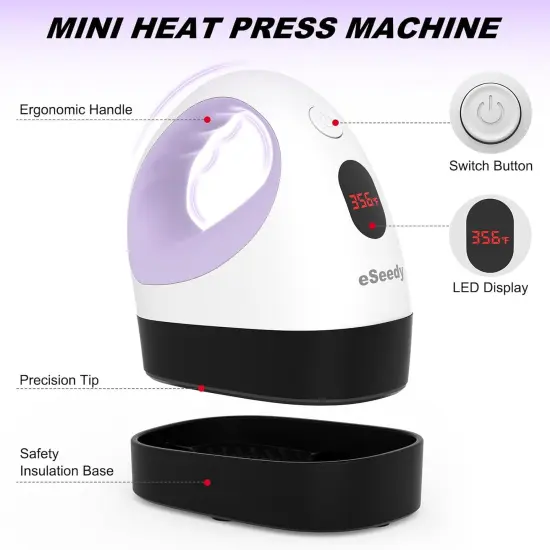 Mini Heat Press Machine, 3 Heat Settings, Precise Temperature Control,15 Mins Auto-Off, Insulated Safety Base, Mini Iron for Crafting, T Shirts, Hats, Heating Transfer Projects {2}