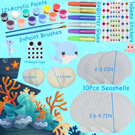 Summer Sea Shell Painting Kit for Kids DIY Painting Present for Girls Boys Easter Art and Craft Kits {3}