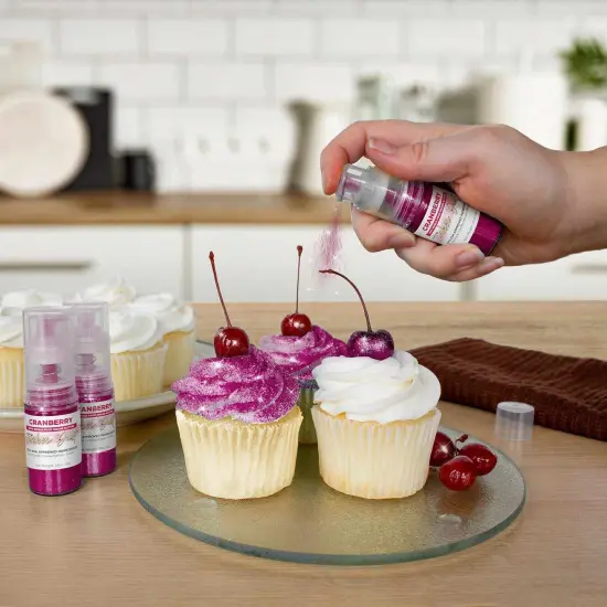 Bakell - Cranberry Tinker Dust Edible Glitter (25g, 1x Spray Pump) for Food, Desserts, and Beverages! {2}